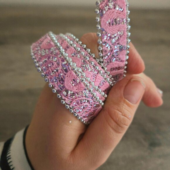 3 For 15 🙌🌞 Vintage Pink Sparkly Belt - Y2K Style - Size Small - Picture 4 of 4